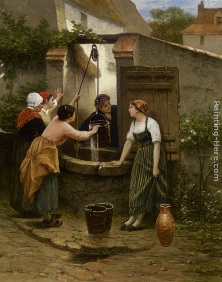 By The Well painting - Guillaume Seignac By The Well art painting